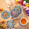 6 Pcs Mandala Diamond Art Coaster Kit with Holder – DIY Flower Diamond Painting Coasters for Adults & Beginners with Cork Pads, Rhinestone Craft Set for Home Decor